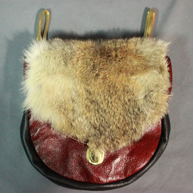 Colored Leather and fur Sporan