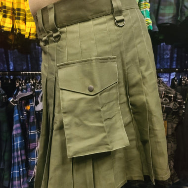 Kilt utilitario en verde cazador de KiltedBros